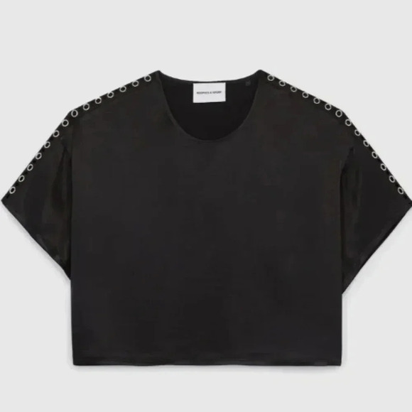 Kooples black grommet top - Picture 1 of 8